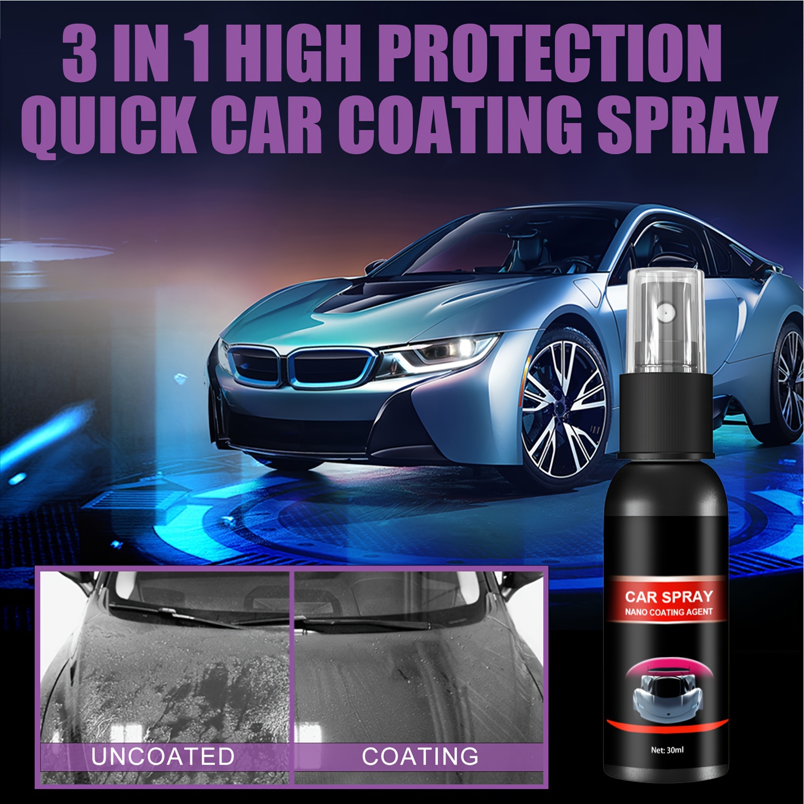 Car Scratch Repair Nano Spray Auto Lacquer Polished Glass Coating