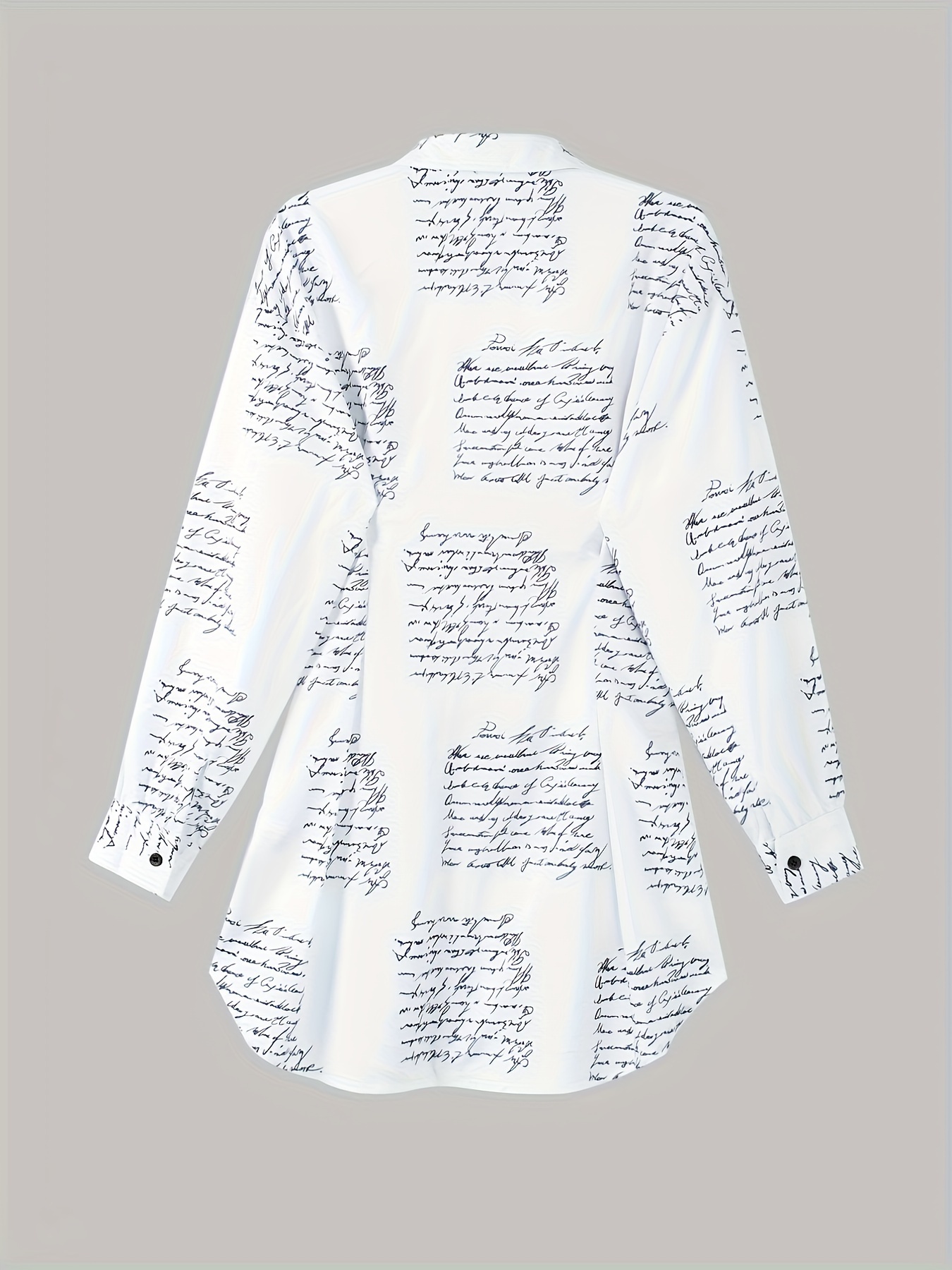 letter print button up shirt casual long sleeve shirt for spring fall womens clothing details 2