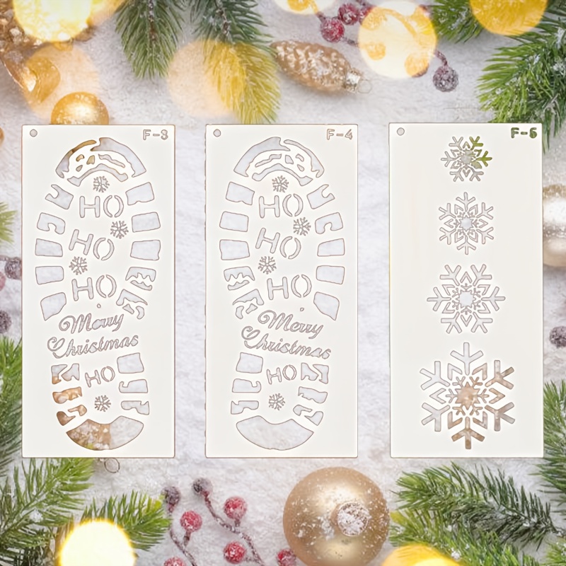 Christmas Stencils Reusable Snowflake Elk Christmas Tree - Temu