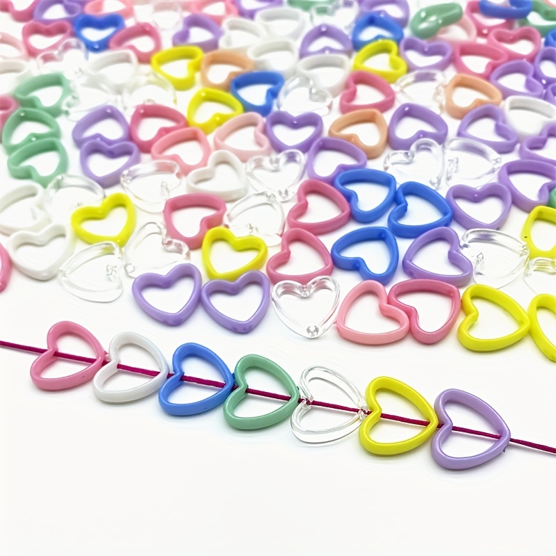 

30pcs/lot Colorful Acrylic Heart Beads Charms Fashion For Diy Necklaces Bracelets Headgear Earrings And Other Handicrafts Jewelry Making Supplies