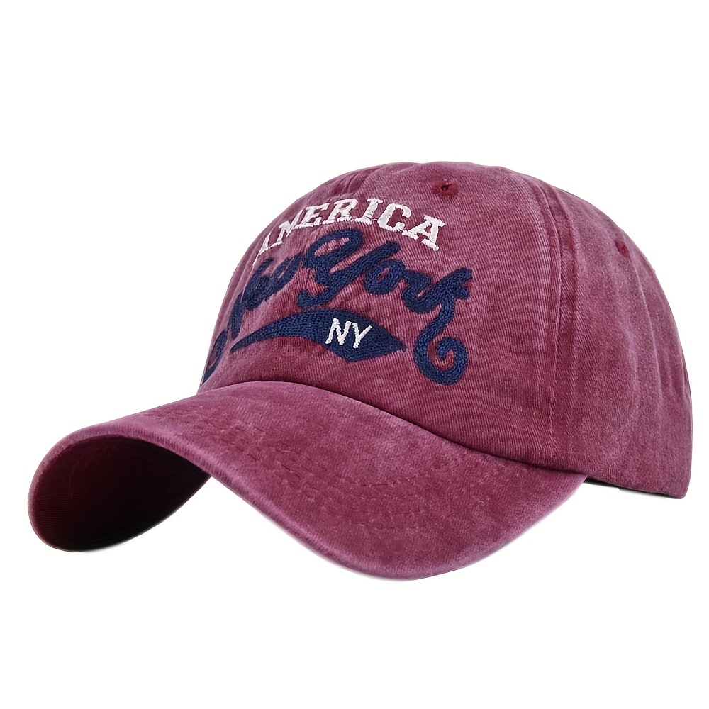 New York Usa Baseball Cap Women Solid Color Washed Distressed Sun Hats Man  Unisex Dad Hat - Jewelry & Accessories - Temu Bulgaria