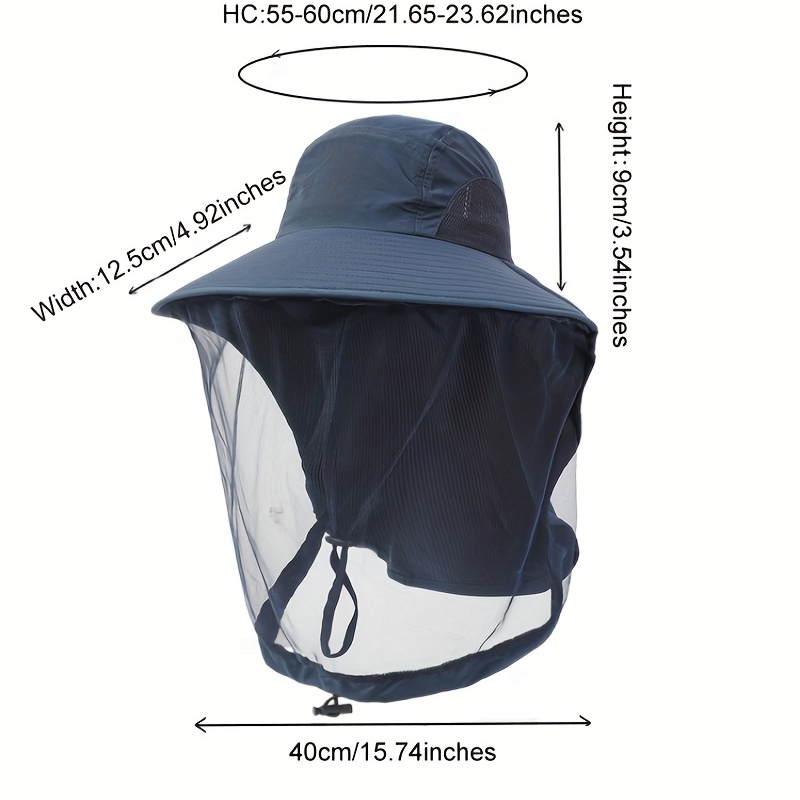 1pc Mens Bucket Hat With Net Mesh Summer Anti Mosquito Sun Protection Head  Net Hat For Outdoor Fishing Hiking Gardening, Shop The Latest Trends