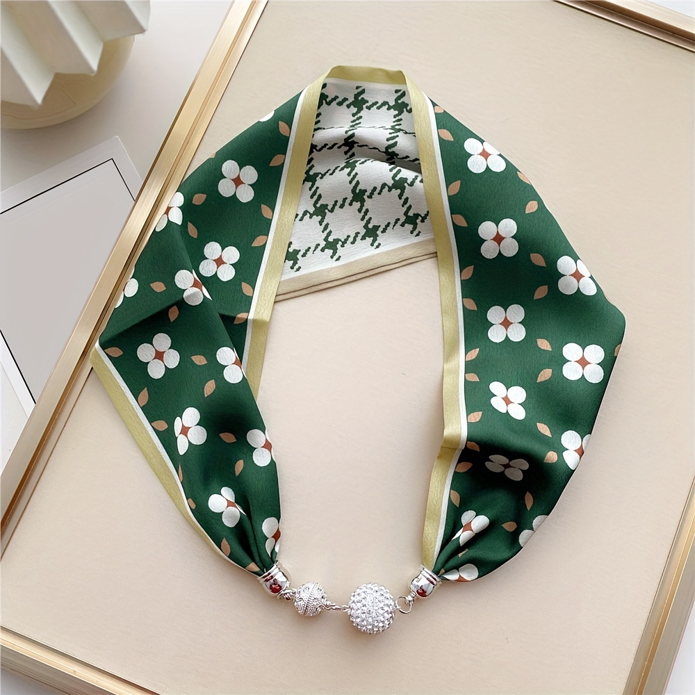 Geometric Neckerchief Scarf with Magnet Buckle
