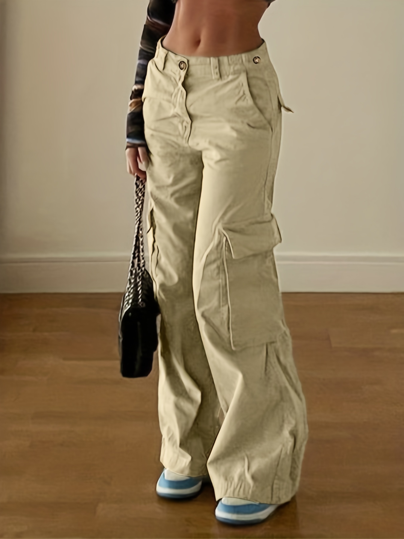 Niños Pantalones cargo con bolsillo lateral con solapa con diseño de parche, Mode de Mujer