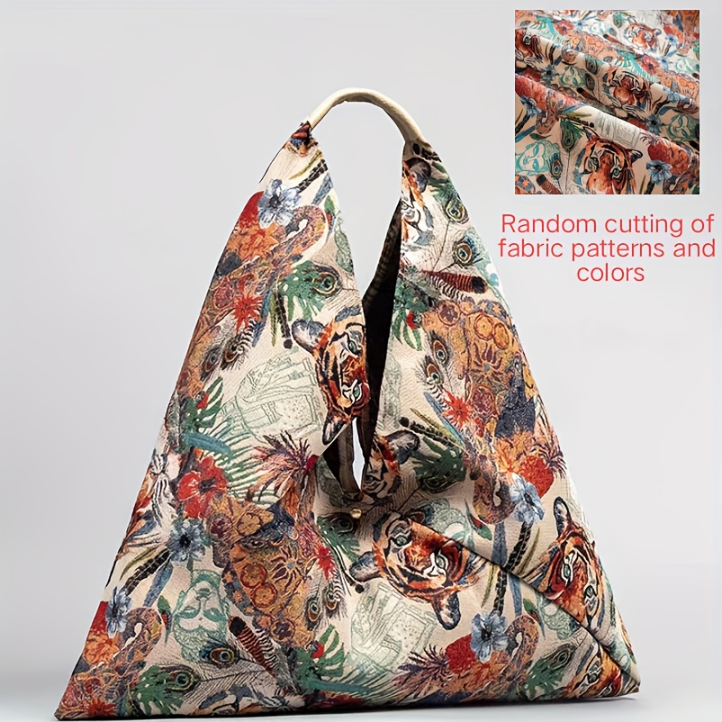 Woven Shoulder Bag Silk Scarf Pleated Travel Messenger Tote