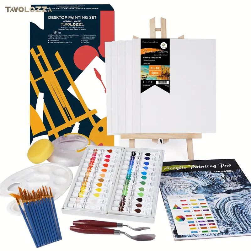 Tavolozza Desktop Painting Set 24 Colours Acrylic Paints - Temu