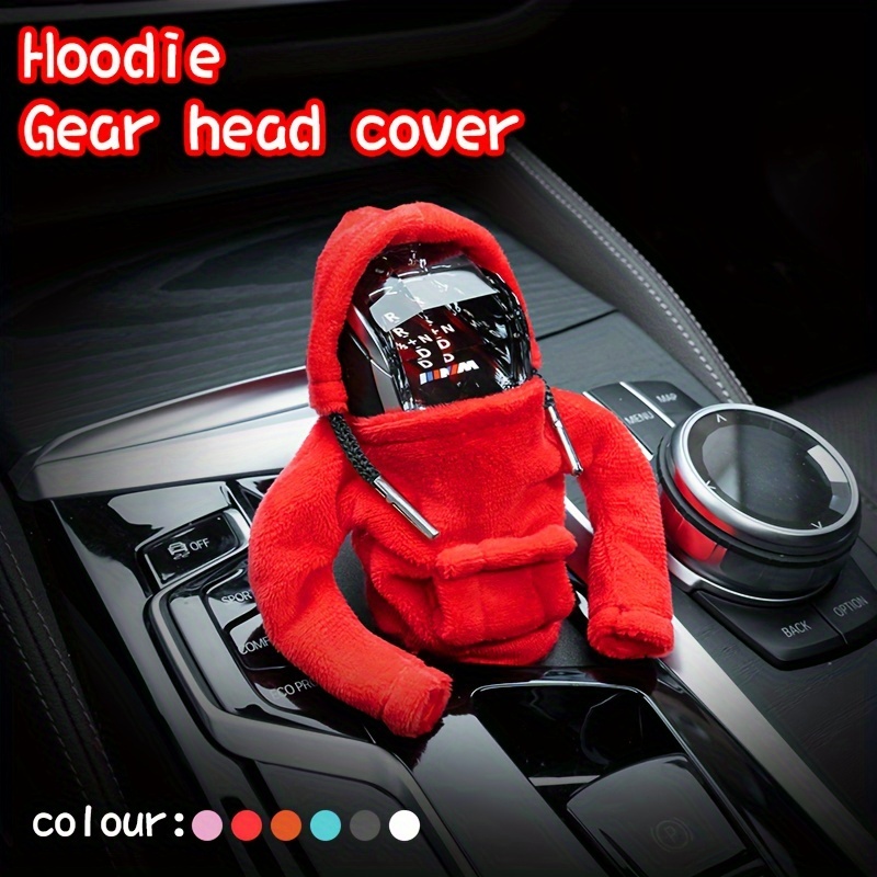1pc Car Gear Shift Hoodie, Unique Car Hoodie Gear Shift Cover, Winter Car  Gear Shift Hooded Sweatshirt, Creative Car Interior Decoration