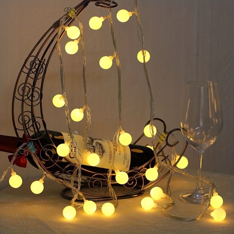TENSUN Guirlande Lumineuse Boules Coton à Piles 3M 20 Guirlande Lumière LED  pour Noël Halloween Mariage Intérieur Extérieur Romantique Décor - Macaron