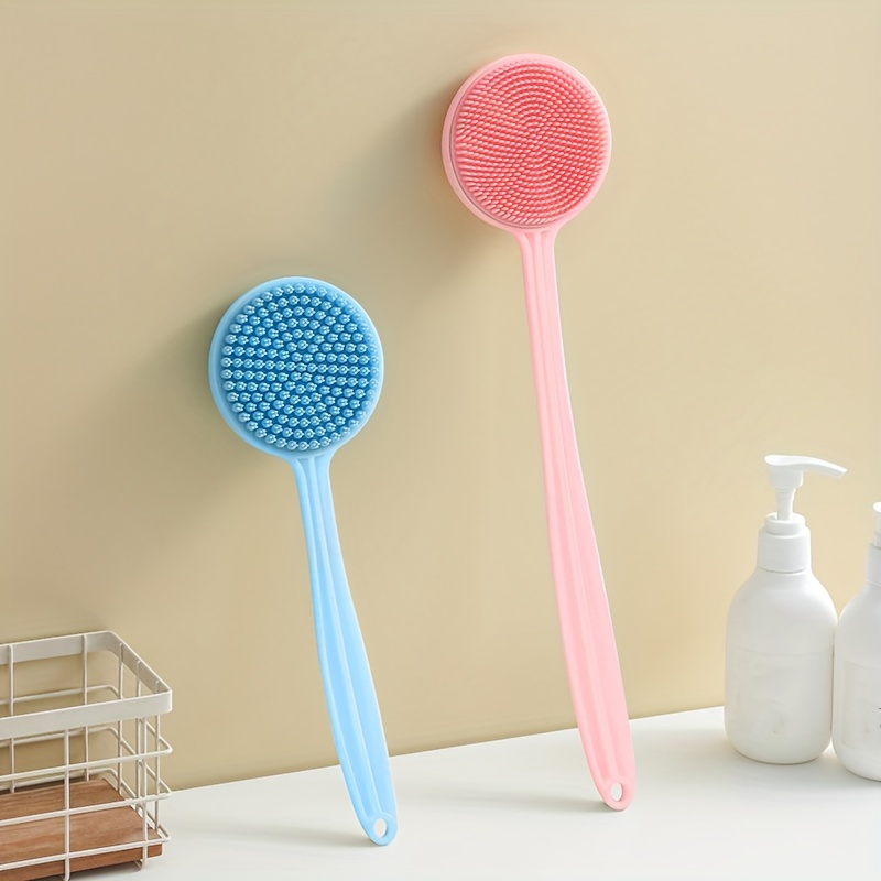 Body Bath Back Brush, Silicone Long Handle Double Sided Shower Brush With  Ultra Soft Bristles For Men And Women Back Massager Bath Accessories