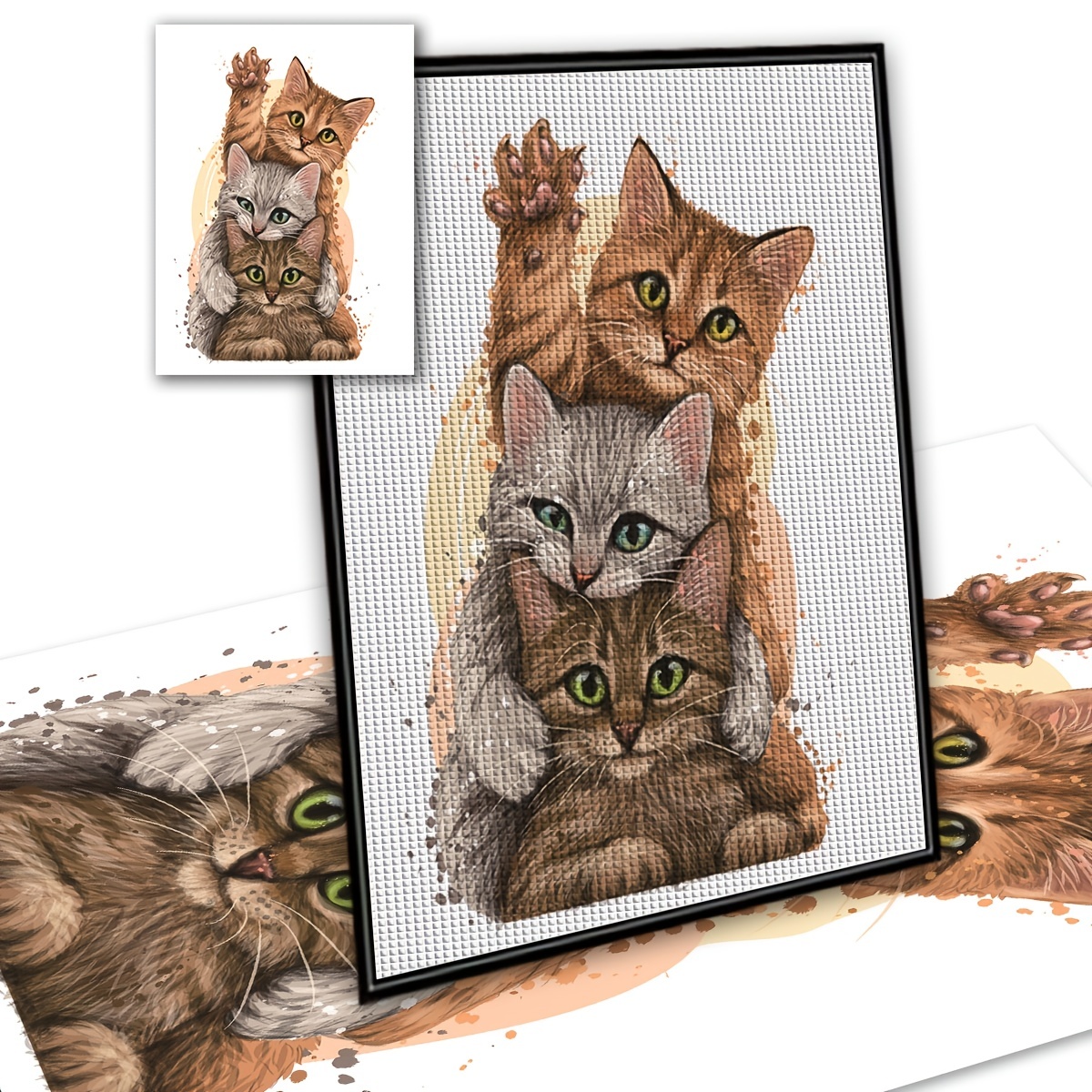 Cut Cat Pattern Diamond Painting Full Drill Rhinestone Craft - Temu  Australia