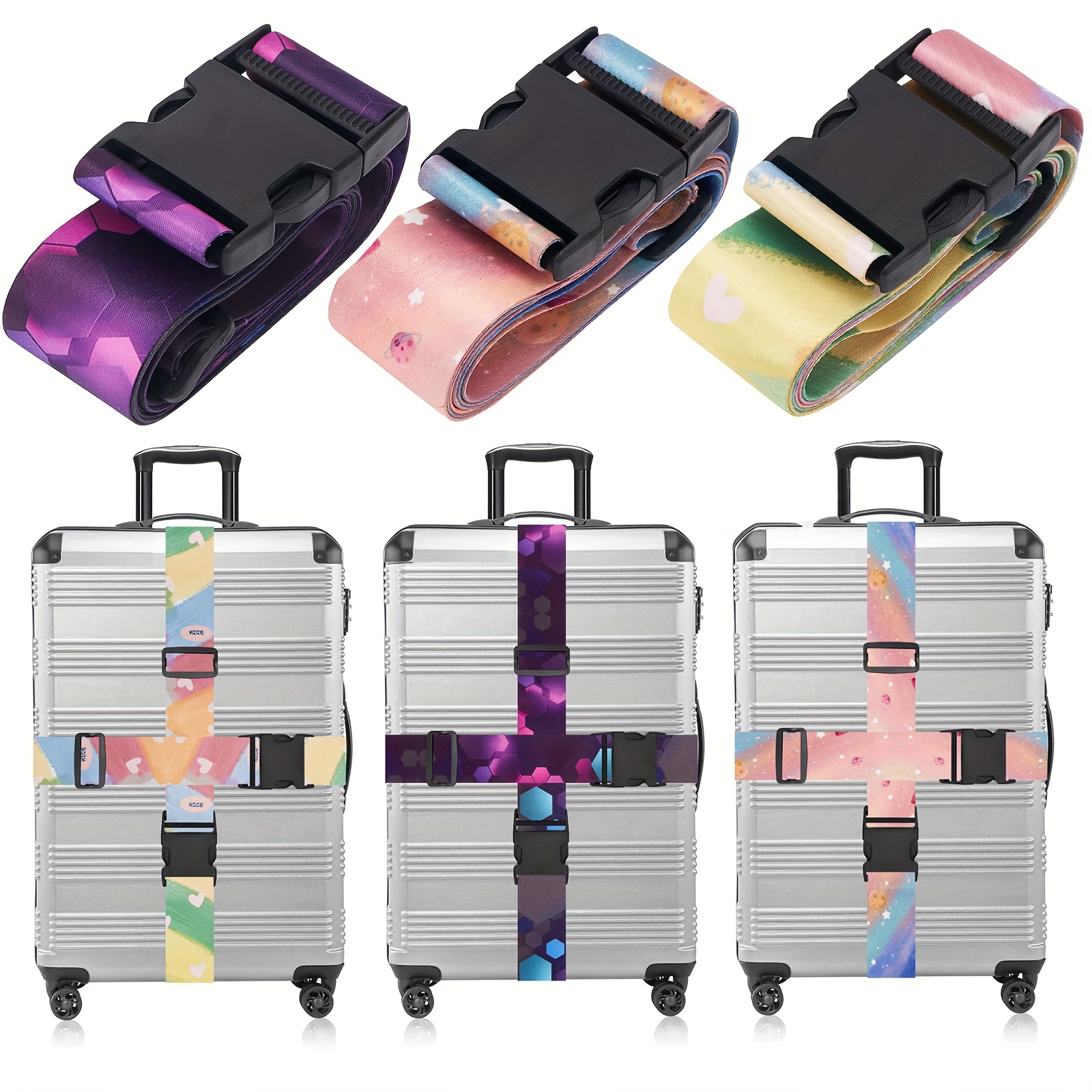 12 Adjustable Luggage Suitcase Strap Baggage Belt Tie Down Travel Secu —  AllTopBargains