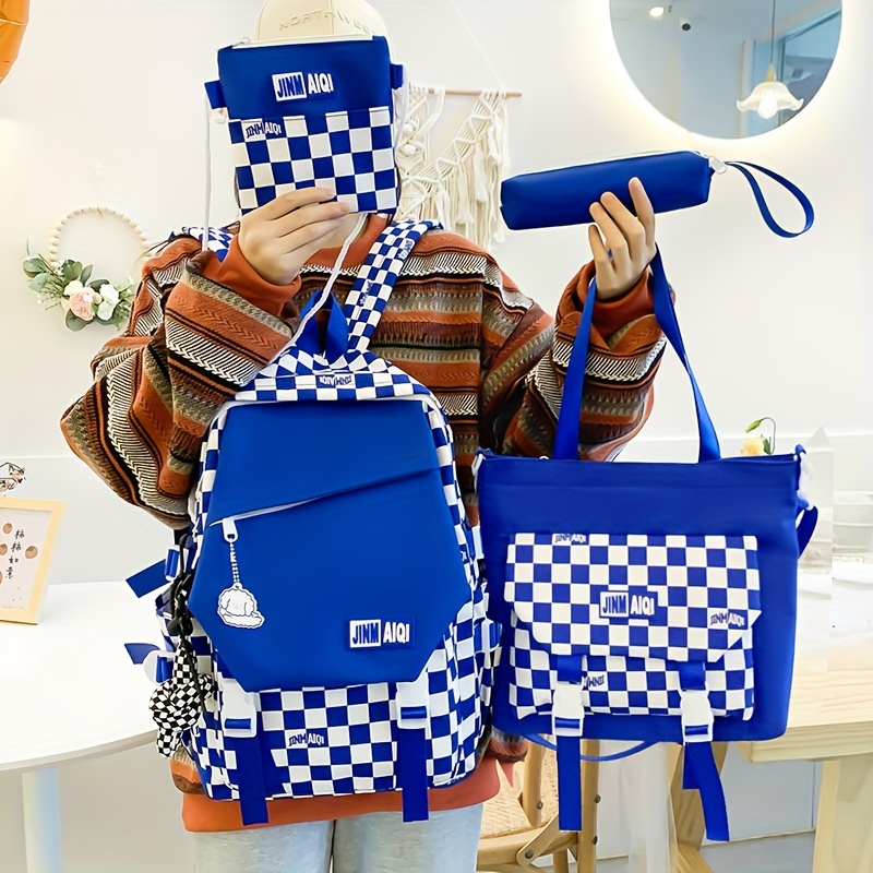 Checkered backpacks best sale for school