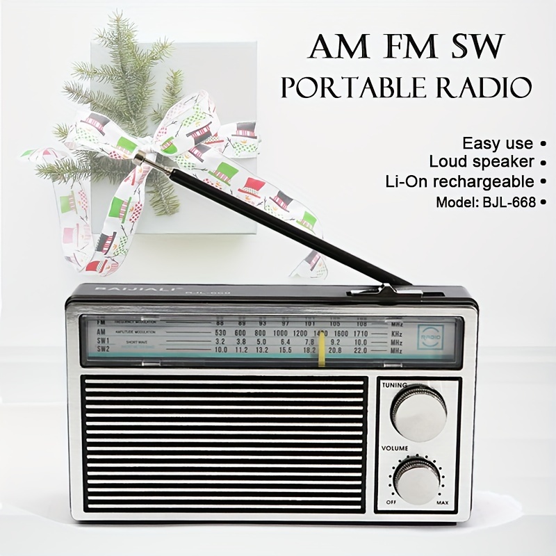 Radio portátil AM FM, radio transistor Goodes con altavoz, conector para  auriculares, radio a batería 2AA para recepción de largo alcance, radio de