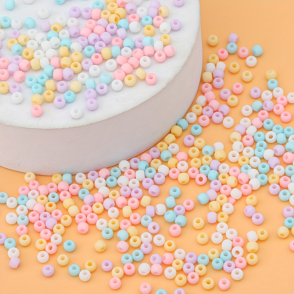 Frosted Solid Macaron Candy Color Embroidery Beads For Diy - Temu