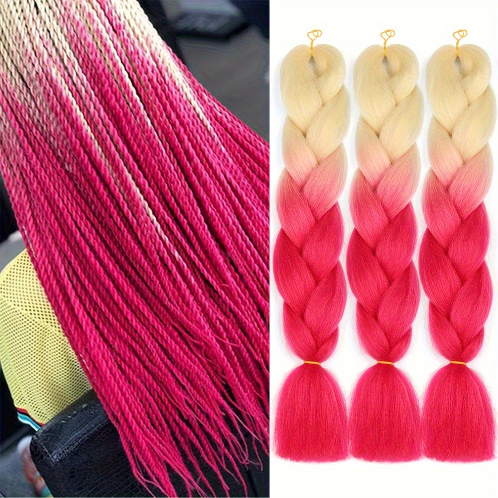 Y2k Rave Hairstyle Braids Hair Synthetic Hair Super Jumbo Hair Braids  Synthetic Yaki Texture Ombre Jumbo Braiding Hair Extensions:diy Various  Braided Hairstyles - Temu