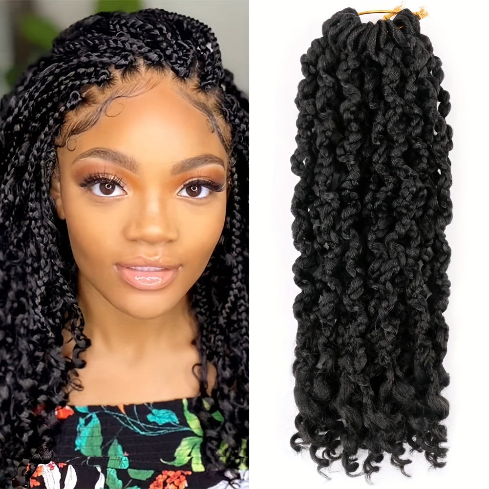 Boho Box Braids Crochet Hair For Black Women 10 Inch Goddess Box Braids  With Curly Ends 3x Short Bob Crochet Braids For Kids Synthetic Bohemian Braiding  Hair Extensions (7packs, 1b)