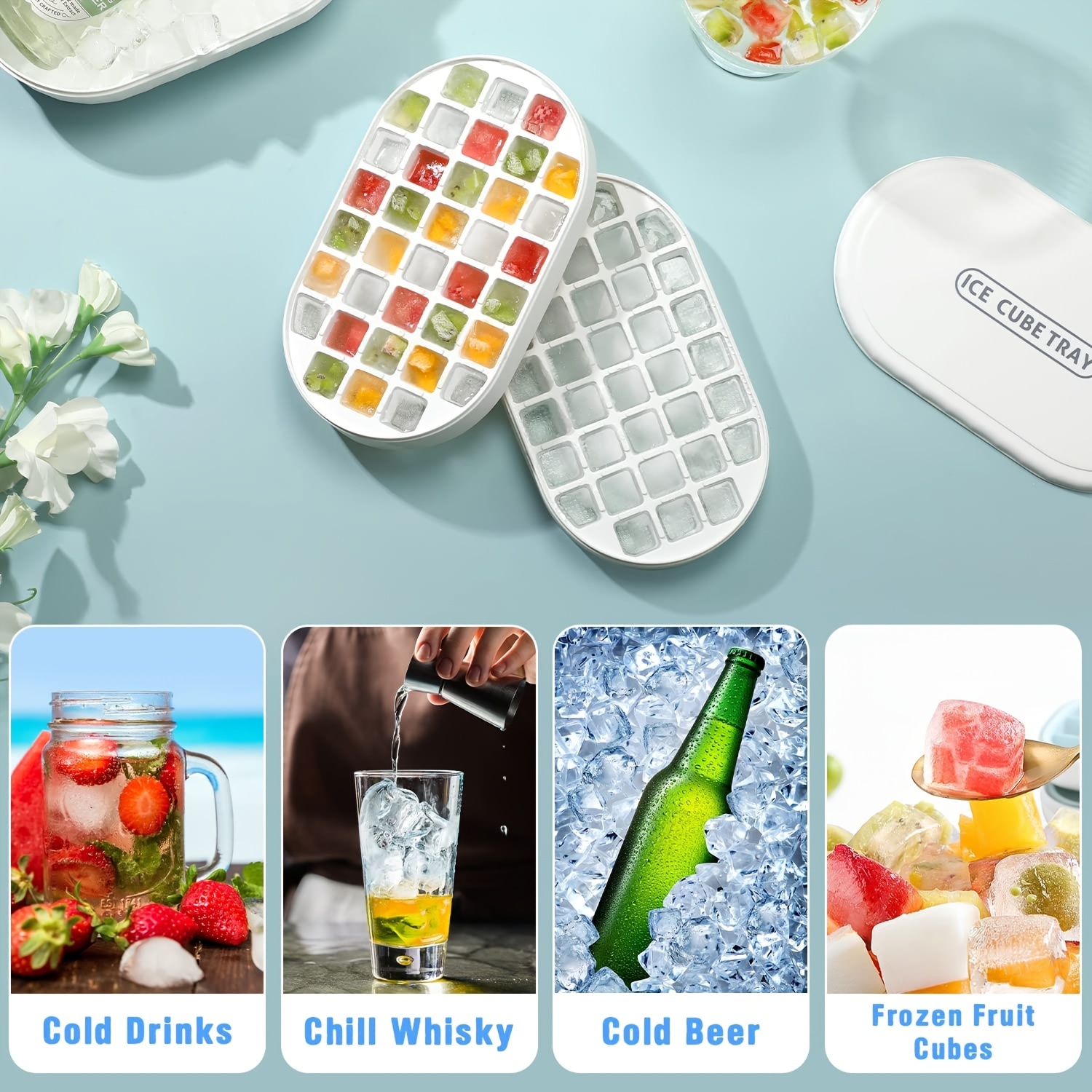 21 Ice Compartments To Make More Ice Cubes Frozen Ice Making Molds Home Baby  Food Box With Lid Platinum Silicone Supplies - Temu