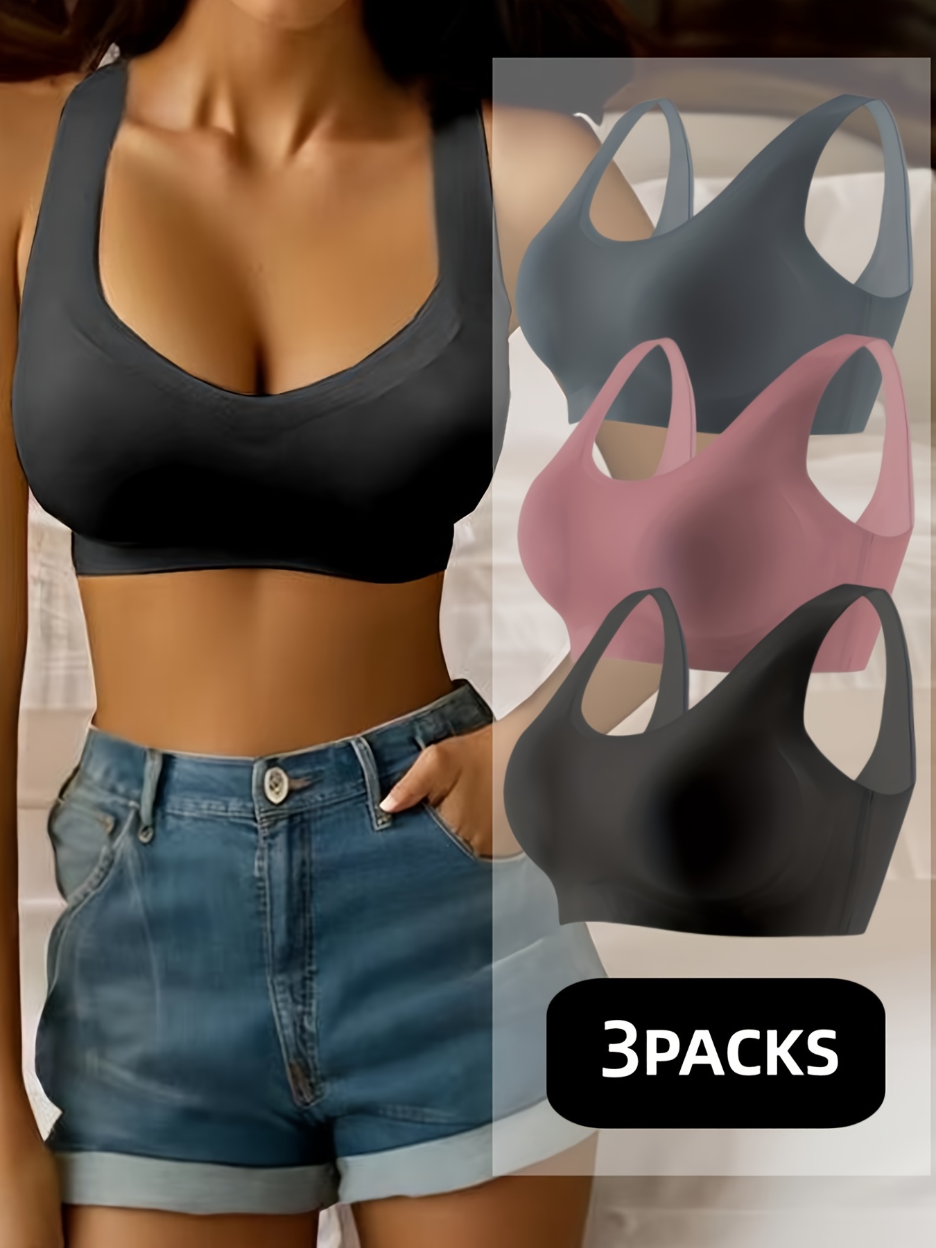 Seamless Wireless Padded Sports Bra Shop Now For Limited - Temu Canada