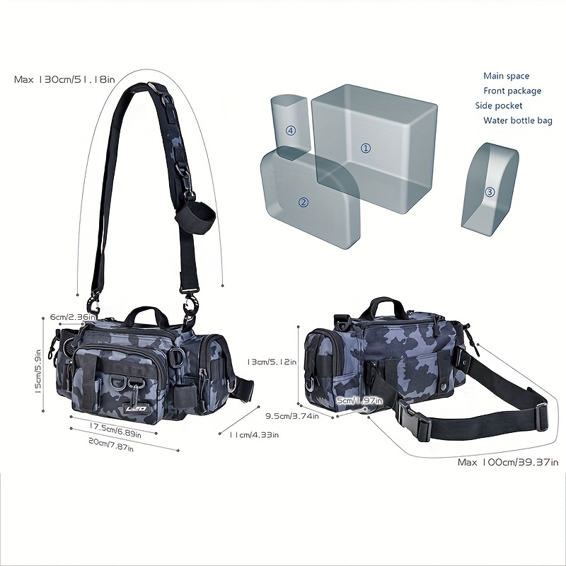 Outdoor Fishing Bag, Multifunctional Fishing Rod Bag, Sea Rod Fishing Gear  Storage Bag, Portable Lure Bag