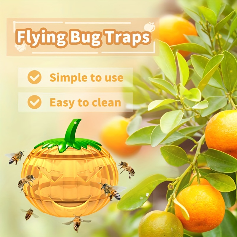 Fly Traps Outdoor Hanging Insect Fly Catcher with Fly Attractant Solar  Outdoor Fly Trap Ranch Traps Reusable Fly Repellent Killer Deterrent for