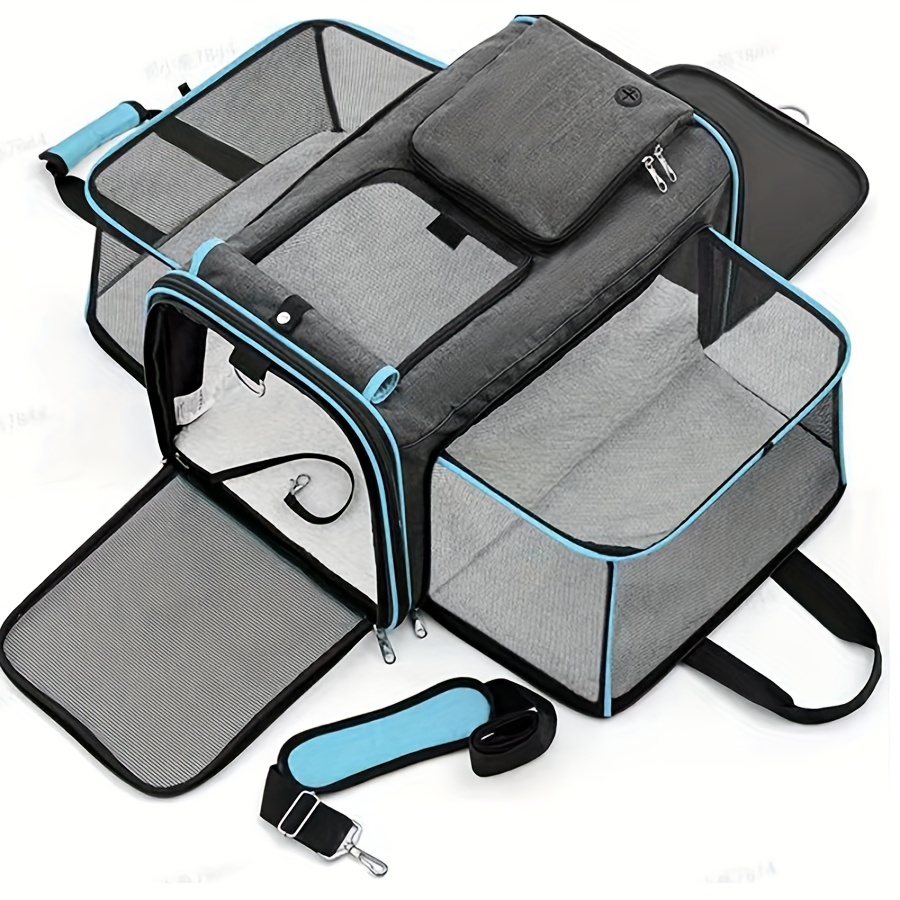

Dog Cat Pet Carrier Bag Foldable Travel Dog Carrier Airline Approved, 2 Side Expandable Pet Carrier Backpack Pet Travel Carrier For Cats Dogs Puppy