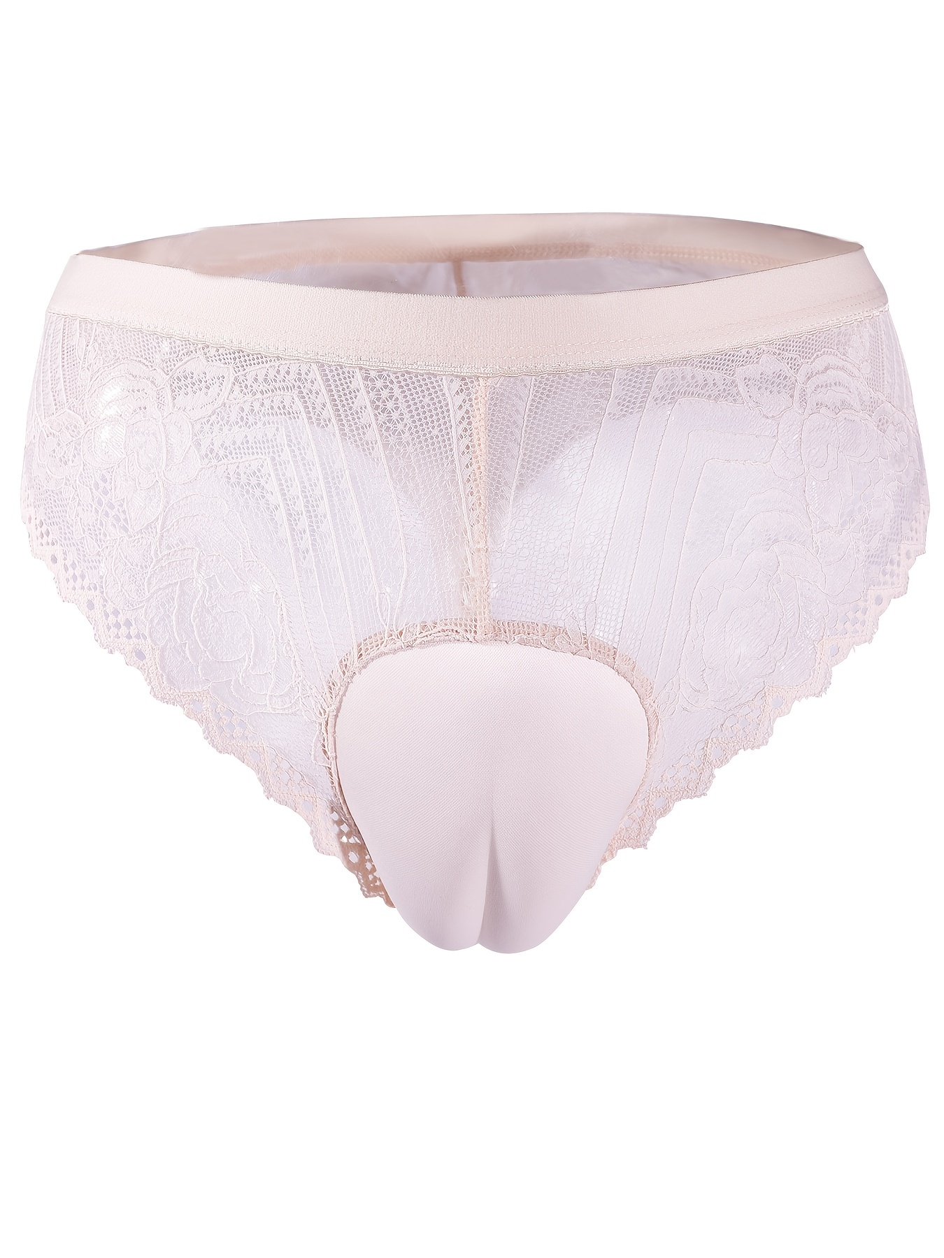 Men's Sexy Lace Hiding Gaff Panty, Breathable Quick Drying Briefs