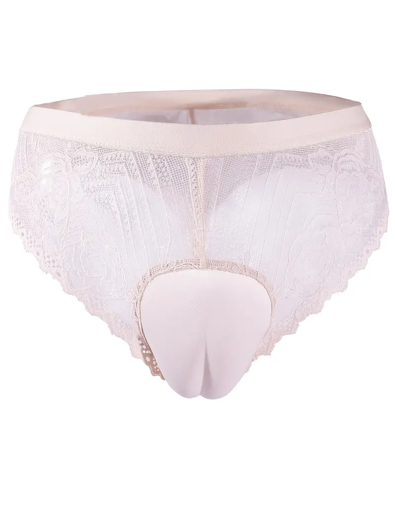 Men's Sexy Lace Hiding Gaff Panty, Breathable Quick Drying Briefs