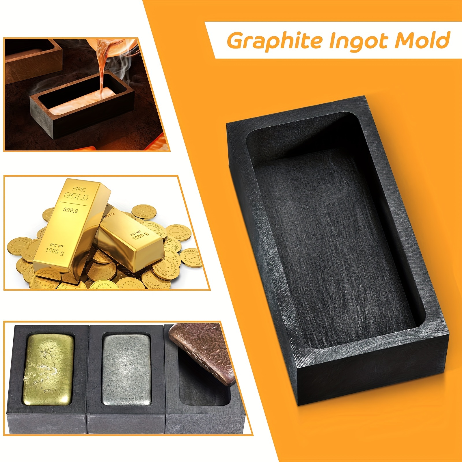 Wood Ingot Casting Mold, Gold Bar Ingot Mold