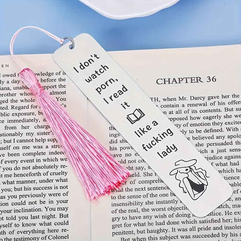 Bookmark for Men Funny Bookmark for Men Bookmark With Tassel Book Lover  Gift Book Accessories Custom Bookmark Bookworm Fake Metal Bookmark 