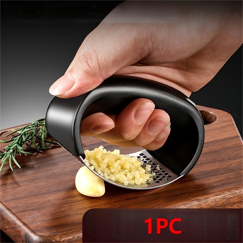 Black Stainless Steel Garlic Press Crusher, For Home And Kitchen