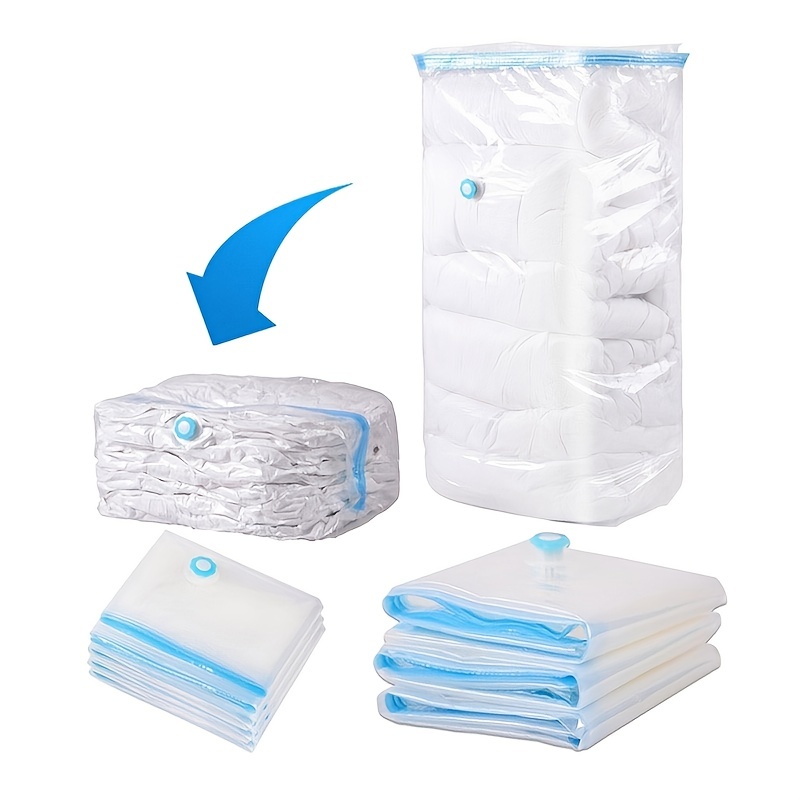 Save 80% Space - Vacuum Bags For Comforters, Blankets, Bedding, Compressed  Closet Storage - Travel Pump