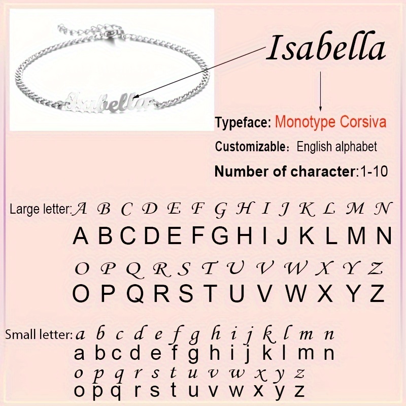 Custom Name Bracelet or Ankle Bracelets for Women Personalized Name Heart  Bracelets Stainless Steel Summer Beach Anklet Bracelets Customized Name