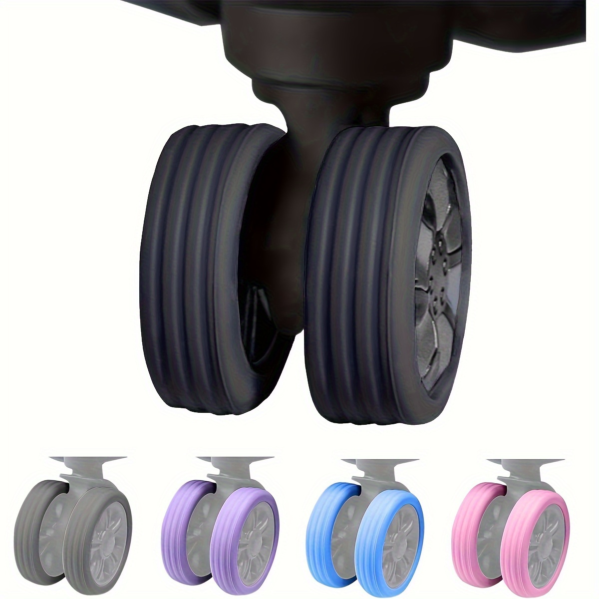 8 pièces protecteur de roue de coffre à bagages enjoliveur de roue en  silicone enjoliveur de