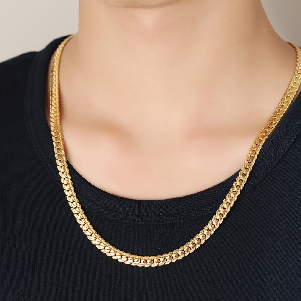 Men's 18K Plated Cuban Link Chain Necklace