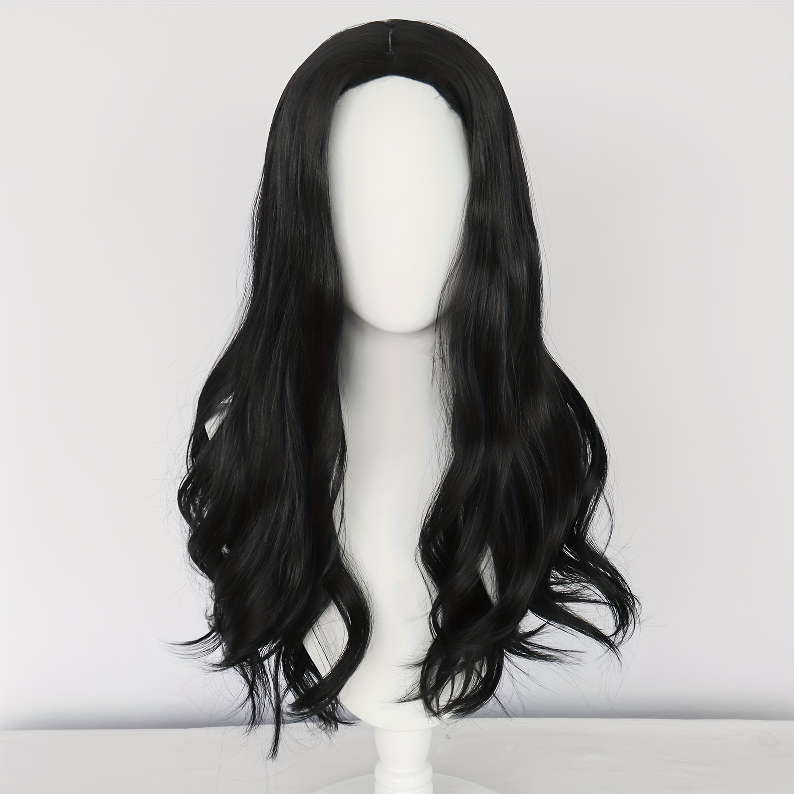 Long black cosplay outlet wig