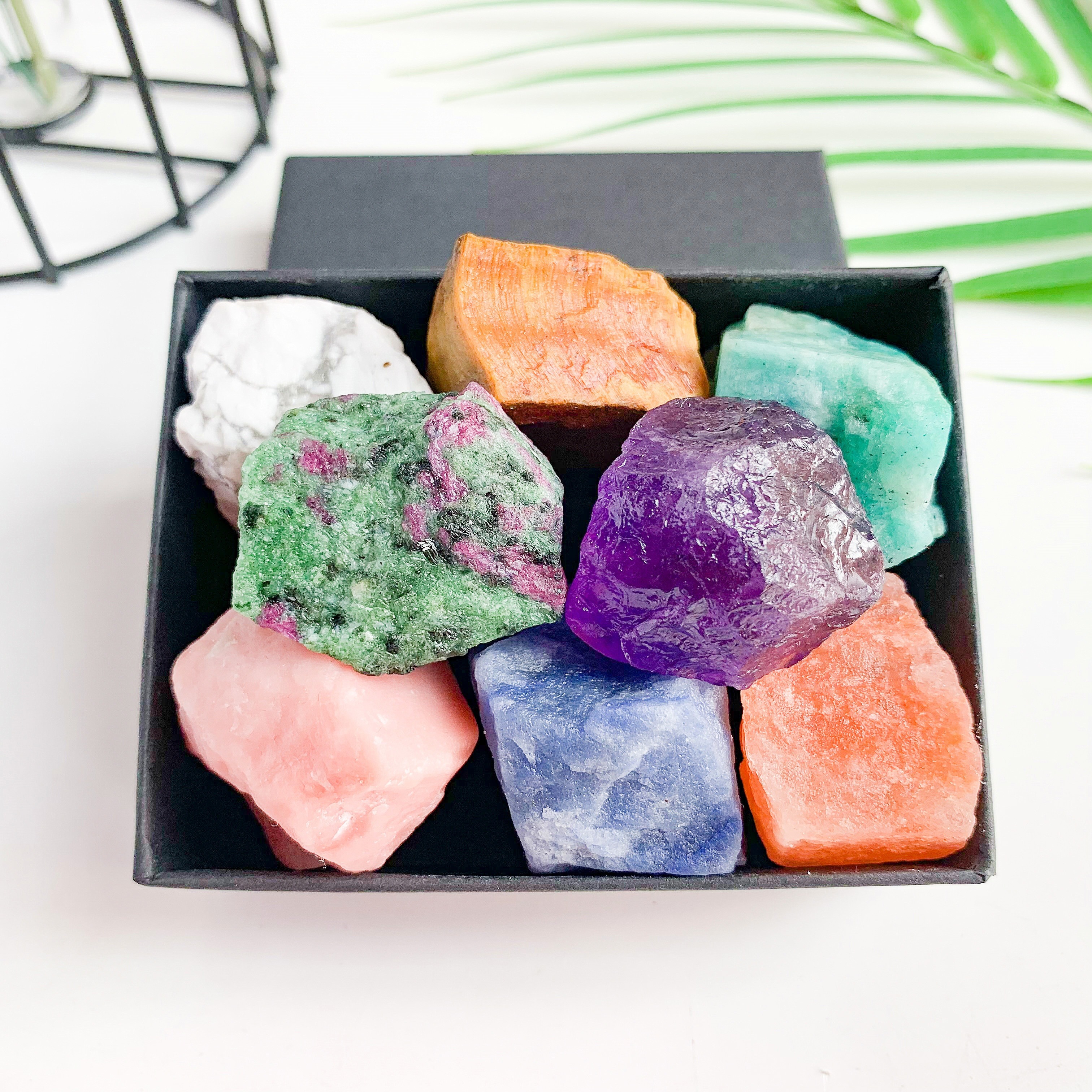 Natural Large Size Crystals And Gemstone Collection Box, Chakra