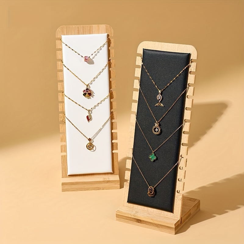 creative wood fashion jewelry pendant holder necklace 4
