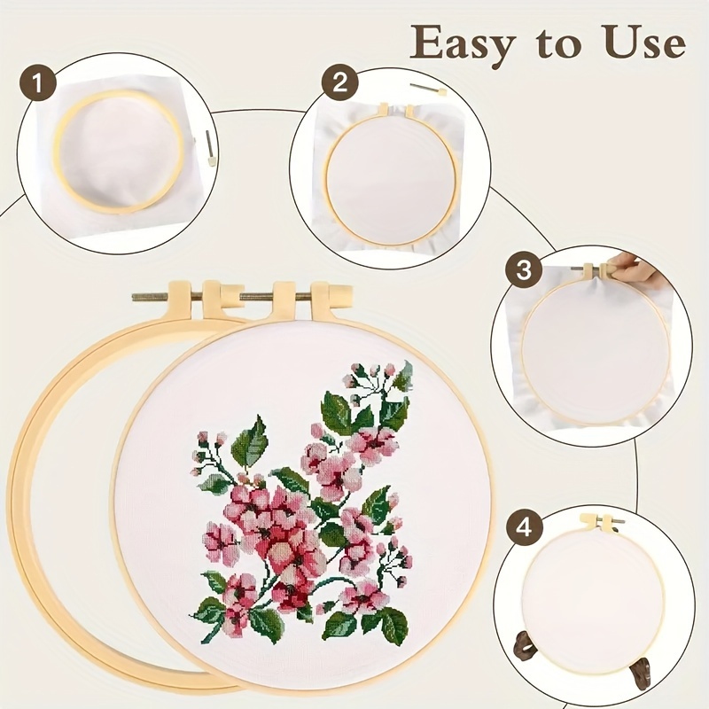  VILLCASE 2pcs Round Photo Frame Table Decor Desk top Decor Oval  Picture Frame Decor for Home Scroll Frame for Cross Stitch Finished  Embroidery Display Embroidery Hoop 12 inch Crochet Tool