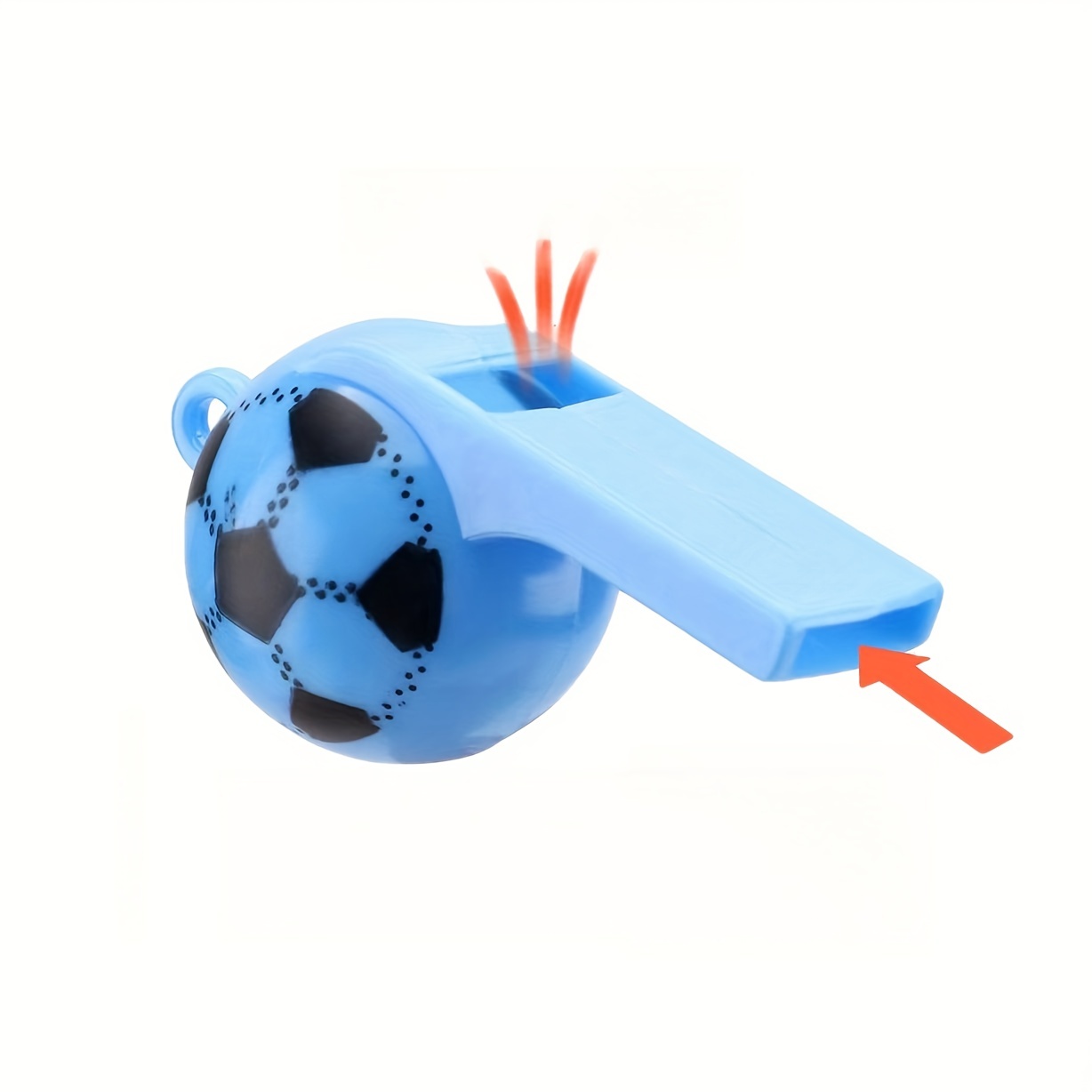 Solmar - Silbato de juguete de pvc para niños, diseño balón de fútbol, 5 x  3 cm, cuerda larga, partido fútbol infantil, arbitraj