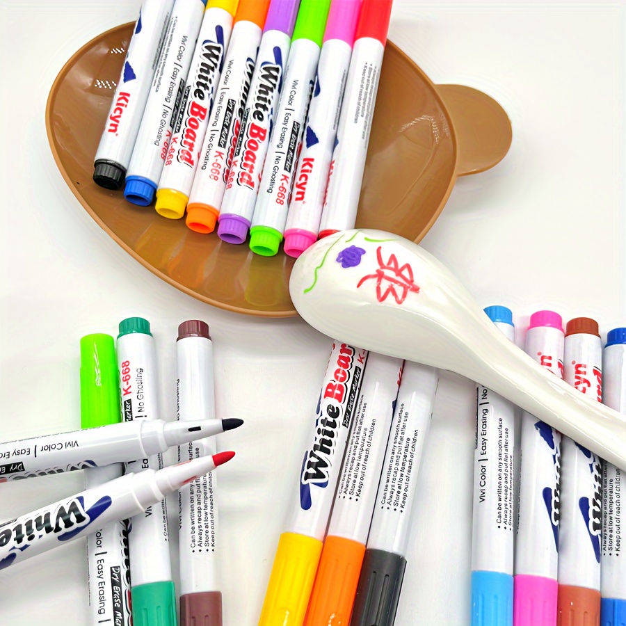 8/12 Colors Magical Water Painting Pen Drawing Art Marker Set Floating  Erasable Water-Based Whiteboard Marker Pen Teach Kids Toy