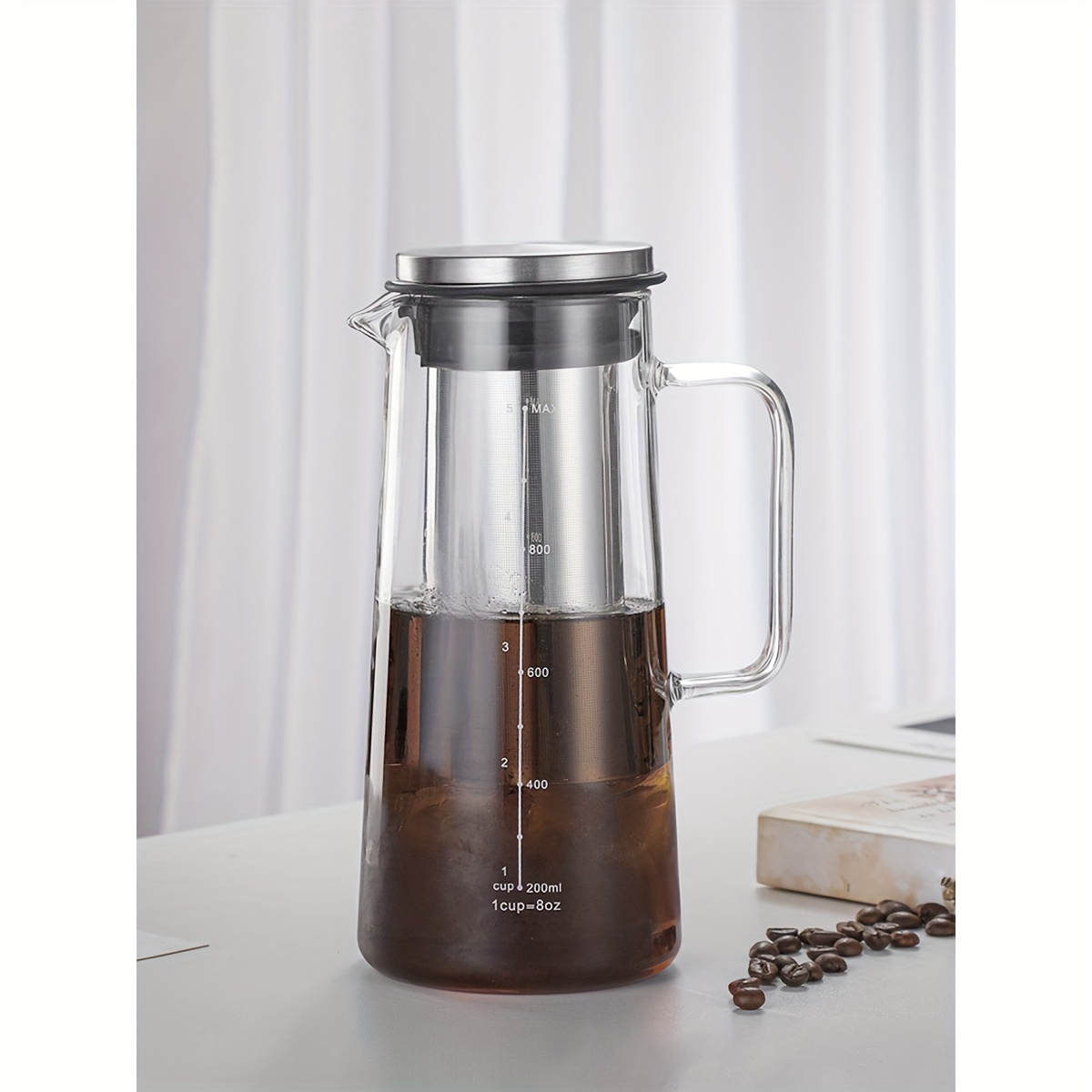 Airtight Cold Brew Tea Pitcher, Coffee Accessories, Iced Tea Maker