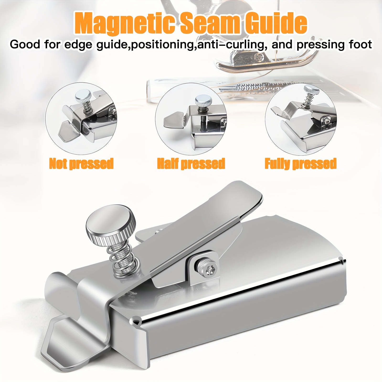 BuddySew Magnetic Seam Guide for All Sewing MachineHems Sewing
