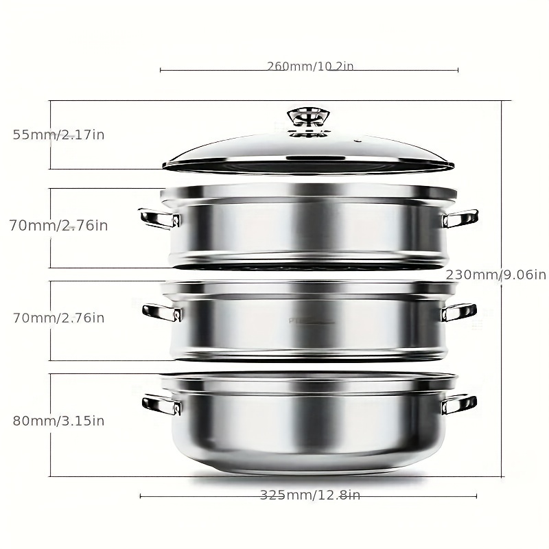 Household Stainless Steel Multi layer Steamer Kitchen Large - Temu