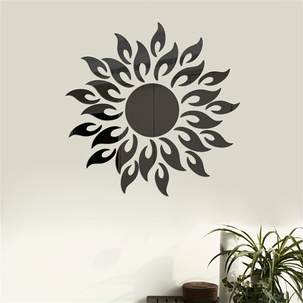 three dimensional sun flower acrylic   sticker   decoration self   wall sticker wall   tile bedroom installation diy self   double layer thickened   home details 4