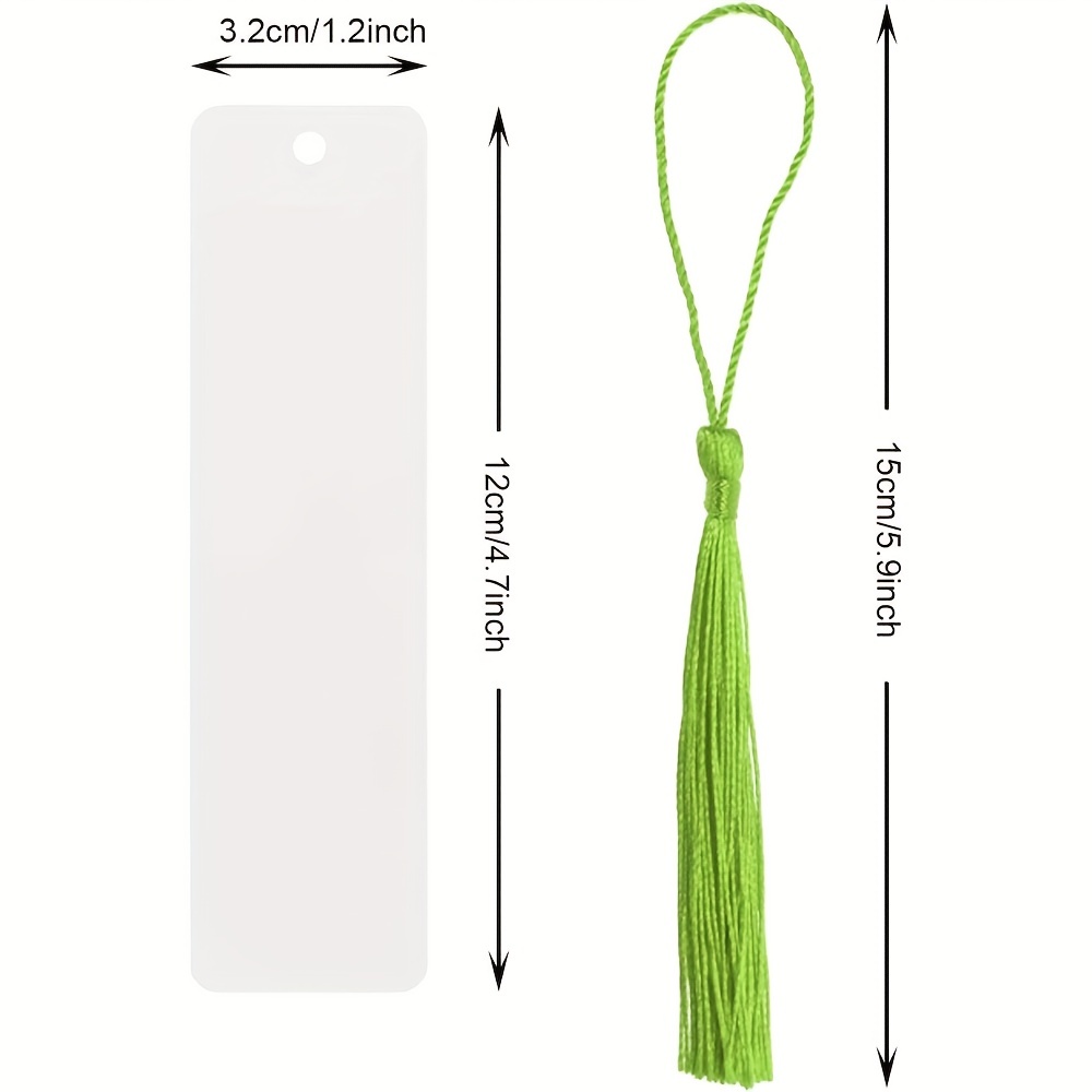 Diy Bookmark Clear Acrylic Bookmark 15 Colorful Tassels - Temu