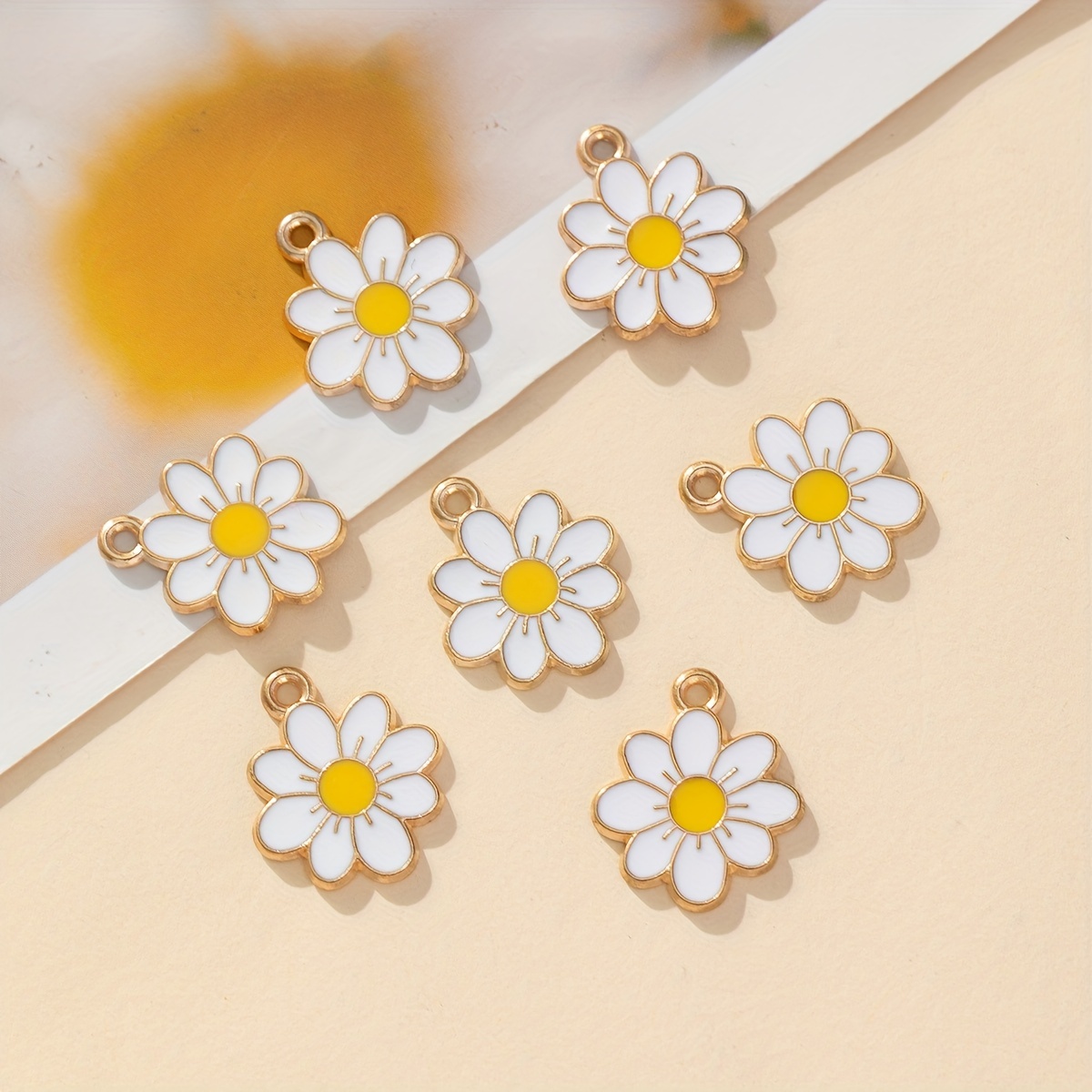 10pcs 12*9MM Enamel Daisy Flower Charms for Necklaces Pendants Earrings DIY  Colorful Mini Charms Handmade Jewelry Finding Making