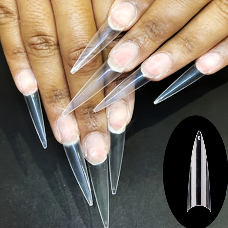 

600pcs Clear Stiletto Nail Tips Medium Half Cover Gel X Nail Tips For French Acrylic Press On Nails Nails False Nails For Nail Extension Nail Salon Fingernails Supply