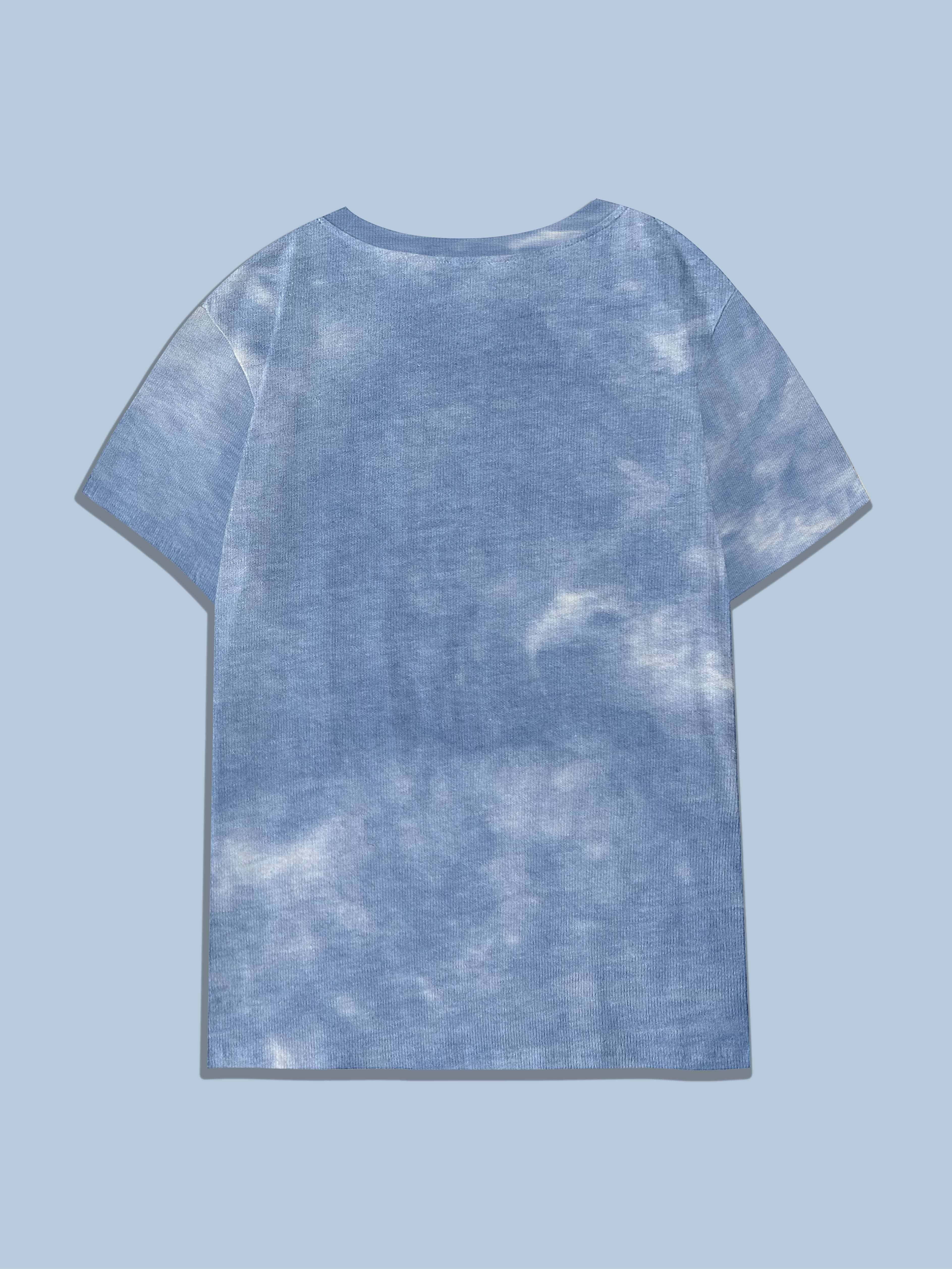 Tshirts for Mens Tie Dye Print Short Sleeve Crew Neck Regular Fit