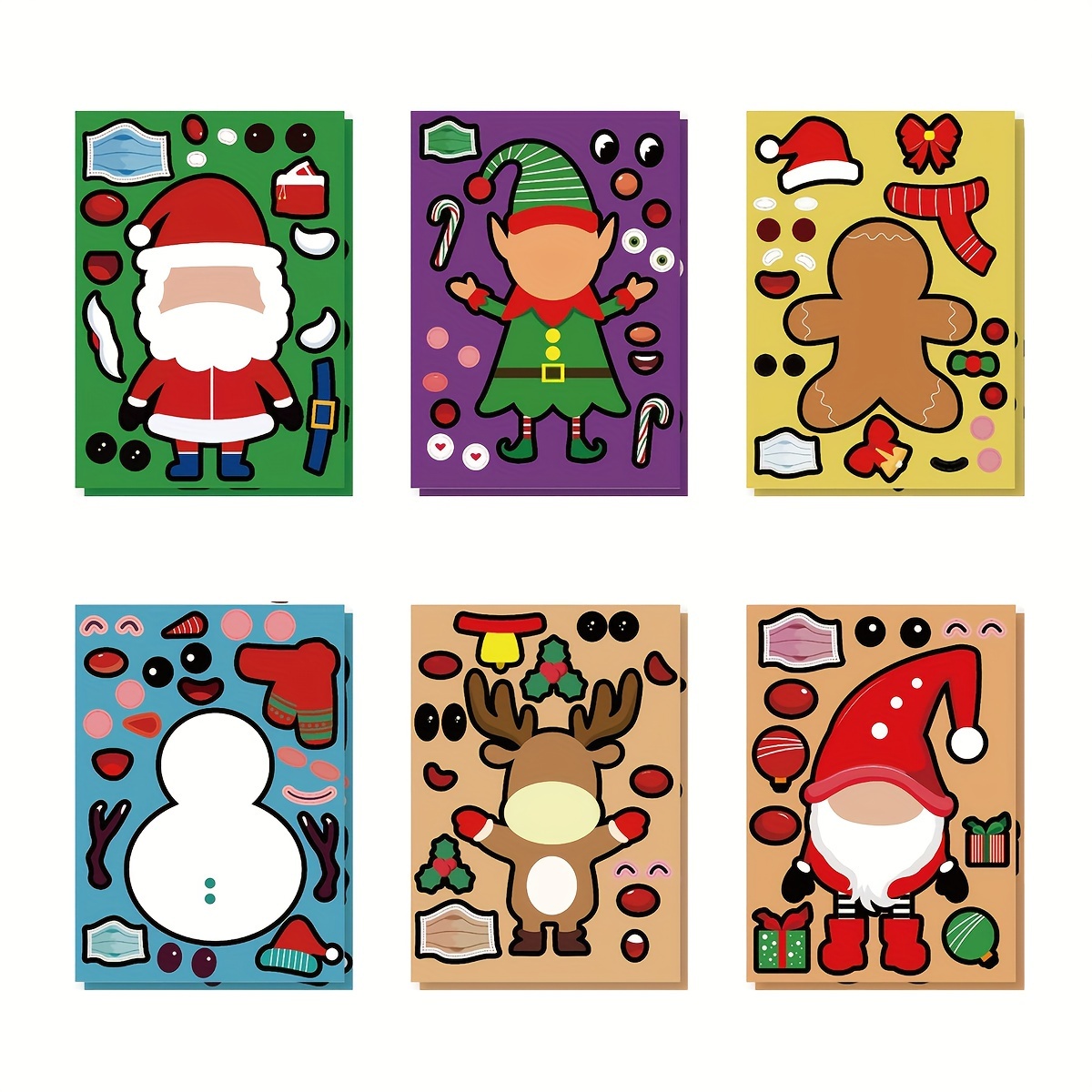 Christmas Stickers Creative Cartoon Santa Claus Stickers Diy - Temu
