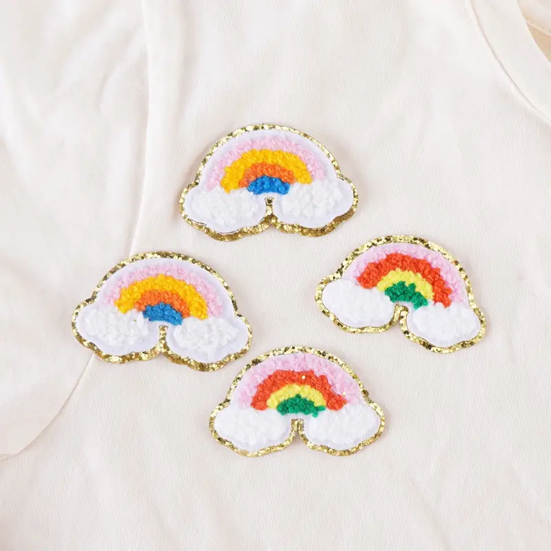 Colorful Rainbow Towel Embroidery Chenille Self adhesive - Temu